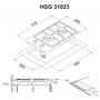 Варочная поверхность Perfelli HGG 31023 WH - 5