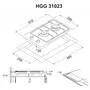 Варочная поверхность Perfelli HGG 31023 WH - 5