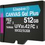 Карта памяти Kingston 512GB microSDXC class 10 UHS-I/U3 Canvas Go Plus (SDCG3/512GBSP) - 2