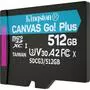 Карта памяти Kingston 512GB microSDXC class 10 UHS-I/U3 Canvas Go Plus (SDCG3/512GBSP) - 2
