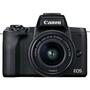 Цифровой фотоаппарат Canon EOS M50 Mk2 + 15-45 IS STM Kit Black + сумка SB130 + SD16GB (4728C058) - 1