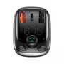 FM модулятор Baseus T typed S-13 Bluetooth MP3 car charger Black (CCTM-B01) - 3