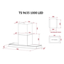 Вытяжка кухонная Perfelli TS 9635 I/BL 1000 LED - 10