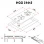 Варочная поверхность Perfelli HGG 31443 WH - 6