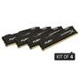 Модуль памяти для компьютера DDR4 32GB (4x8GB) 2400 MHz Fury Black Kingston Fury (ex.HyperX) (HX424C15FBK4/32) - 1