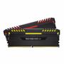 Модуль памяти для компьютера DDR4 16GB (2x8GB) 2666 MHz Vengeance RGB Black Corsair (CMR16GX4M2A2666C16) - 2