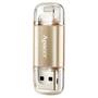 USB флеш накопитель Apacer 16GB AH190 Gold USB 3.1/Lightning (AP16GAH190C-1) - 2