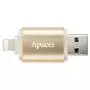 USB флеш накопитель Apacer 16GB AH190 Gold USB 3.1/Lightning (AP16GAH190C-1) - 3