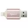 USB флеш накопитель Apacer 32GB AH190 Rose Gold USB 3.1/Lightning (AP32GAH190H-1) - 3