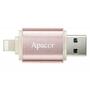 USB флеш накопитель Apacer 128GB AH190 Rose Gold USB 3.1/Lightning (AP128GAH190H-1) - 3