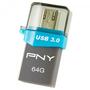 USB флеш накопитель PNY flash 64GB Duo-Link OU3 OTG USB 3.0 (FDI64GOTGOU3G-EF) - 1
