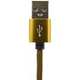 Дата кабель USB 2.0 AM to Micro 5P 1.0m G (метал. плетение) золотой LogicPower (5121) - 1