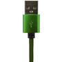 Дата кабель USB 2.0 AM to Micro 5P 1.0m Gr (метал. плетение) зеленый LogicPower (5119) - 1