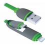 Дата кабель USB10-03BP USB - Micro USB/Lightning, green, 1m Defender (87489) - 1