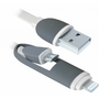 Дата кабель USB10-03BP USB - Micro USB/Lightning, white, 1m Defender (87493) - 1