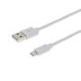 Дата кабель USB 2.0 AM to Micro 5P 1.0m White Grand-X (PM01W) - 1