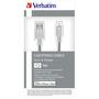 Дата кабель USB 2.0 AM to Lightning 1.0m silver Verbatim (48859) - 3