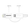 Дата кабель USB 2.0 AM to Lightning + Micro 5P 1.0m MFI ADATA (AMFI2IN1-100CM-CWH) - 2