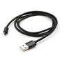 Дата кабель USB 2.0 AM to Micro 5P 1m nylon black Vinga (VCPDCMNB1BK) - 4