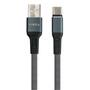 Дата кабель USB 2.0 AM to Type-C 1m flat nylon gray Vinga (VCPDCTCFNB1GR) - 1