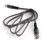 Дата кабель USB 2.0 AM to Type-C 1m flat nylon gray Vinga (VCPDCTCFNB1GR) - 2