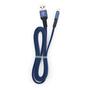 Дата кабель USB 2.0 AM to Micro 5P 1m flat nylon blue Vinga (VCPDCMFNB1B) - 4