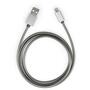 Дата кабель USB 2.0 AM to Micro 5P 1m stainless steel gray Vinga (VCPDCMSSJ1GR) - 4