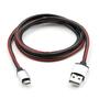 Дата кабель USB 2.0 AM to Micro 5P 1m pu leather black Vinga (VCPDCMLS1BK) - 1