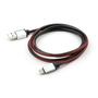 Дата кабель USB 2.0 AM to Lightning 1m pu leather black Vinga (VCPDCLLS1BK) - 1