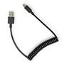 Дата кабель USB 2.0 AM to Type-C Spring 1m black Vinga (VCPDCTCS1BK) - 1