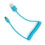 Дата кабель USB 2.0 AM to Micro 5P Spring 1m blue Vinga (VCPDCMS1B) - 1
