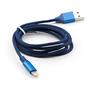 Дата кабель USB 2.0 AM to Lightning nylon 1m blue Vinga (VCPDCLNB21B) - 1
