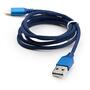 Дата кабель USB 2.0 AM to Lightning nylon 1m blue Vinga (VCPDCLNB21B) - 2