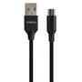 Дата кабель USB 2.0 AM to Micro 5P nylon 1m black Vinga (VCPDCMBN21BK) - 1