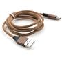 Дата кабель USB 2.0 AM to Type-C nylon 1m brown Vinga (VCPDCTCNB21BR) - 2