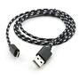 Дата кабель USB 2.0 AM to Micro 5P 2color nylon 1m black Vinga (VCPDCMBN31BK) - 2