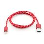 Дата кабель USB 2.0 AM to Lightning 2color nylon 1m red Vinga (VCPDCLNB31R) - 1