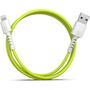 Дата кабель USB 2.0 AM to Lightning 1.0m Soft white/lime Pixus (4897058531183) - 3