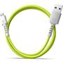Дата кабель USB 2.0 AM to Micro 5P 1.0m Soft white/lime Pixus (4897058531176) - 2