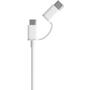 Дата кабель USB 2.0 AM to Micro 5P + Type-C 0.3m White Xiaomi (383655) - 1