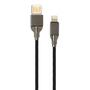 Дата кабель USB 2.0 AM to Lightning 1.0m 2-sides usb nylon black Vinga (VCPDCL2SNB1BK) - 1
