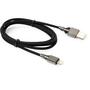 Дата кабель USB 2.0 AM to Lightning 1.0m 2-sides usb nylon black Vinga (VCPDCL2SNB1BK) - 2