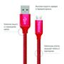 Дата кабель ColorWay Кабель Colorway USB - МicroUSB 2.1А 1м червоний (CW-CBUM002-RD) - 1