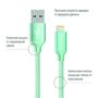 Дата кабель USB 2.0 AM to Lightning mint ColorWay (CW-CBUL004-MT) - 1