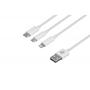 Дата кабель USB 2.0 AM to Lightning + Micro 5P + Type-C 1.2m white 2E (2E-CCMTLAB-WT) - 1