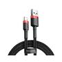 Дата кабель USB 2.0 AM to Lightning 0.5m Cafule 2.4A red+black Baseus (CALKLF-A19) - 1