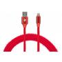 Дата кабель USB 2.0 AM to Lightning 1.0m Fur red 2E (2E-CCLAC-RED) - 2