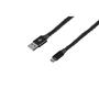 Дата кабель USB 2.0 AM to Micro 5P 1.0m Fur black 2E (2E-CCMTAC-BLACK) - 1