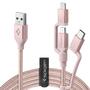 Дата кабель USB 2.0 AM to Lightning + Micro 5P + Type-C Essential gold Spigen (000CB23018) - 1