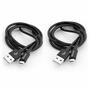 Дата кабель USB 2.0 AM to Micro 5P 1.0m + 1.0m black Verbatim (48874) - 1
